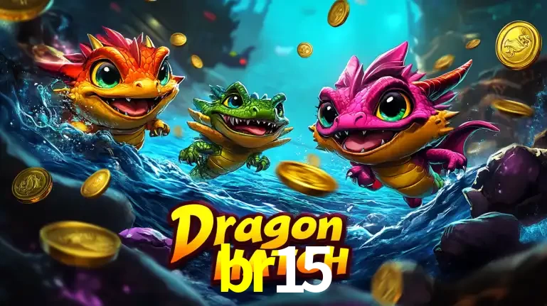 Arte promocional do jogo Dragon Hatch com três adoráveis dragões bebês nadando entre moedas de ouro, um dos slots mais divertidos para jogar no cassino br15.